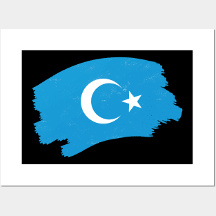 Free the Uyghurs - Save Uyghur Flag Posters and Art